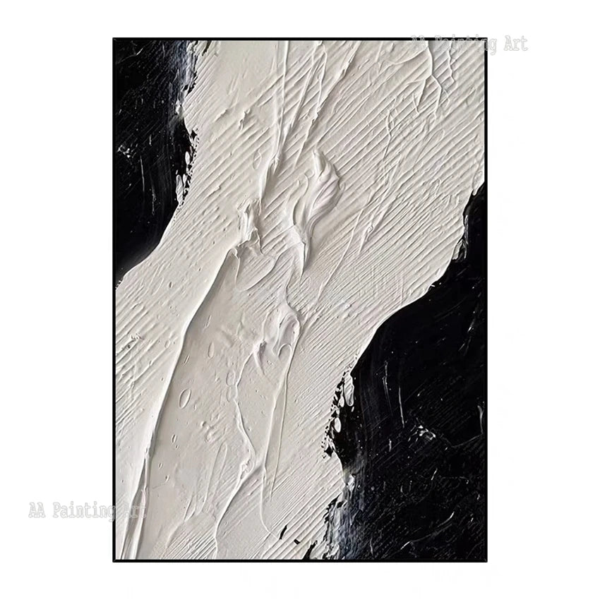 Modern Wall Painting Art Heavy Textured Thick 3D Abstract White Acrylic Painting Canvas Picture Art Hand Painted Wall Artwork