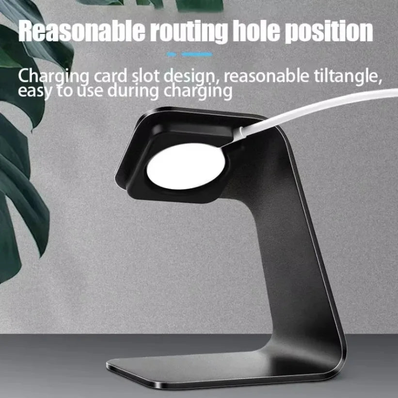 Portable Aluminum Alloy Desktop Watch Charging Stand Anti-slip Charging Dock For Apple Watch 9/8/7/6/5/4/3/2/1 Generation