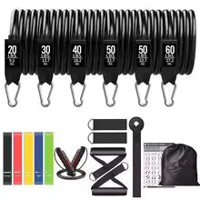 Workout Bar with Fitness Resistance Bands – Home Gym Kit