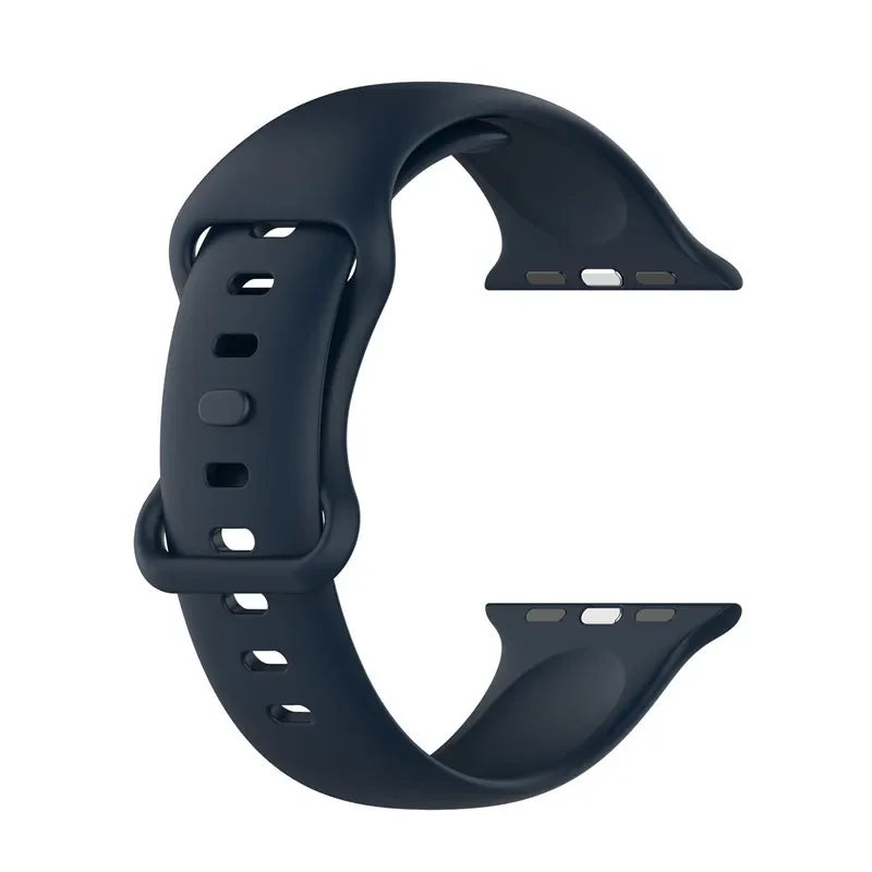 Silicone Strap for Apple Watch Series 9 8 7 6 5 4 3 SE (38mm 40mm 41mm 42mm 44mm 45mm 49mm) – Soft Rubber Sport Band for Men, Women & Kids – Compatible with W26 W37 W46 W56 FK88 IWO7 Pro Max Plus Smartwatch
