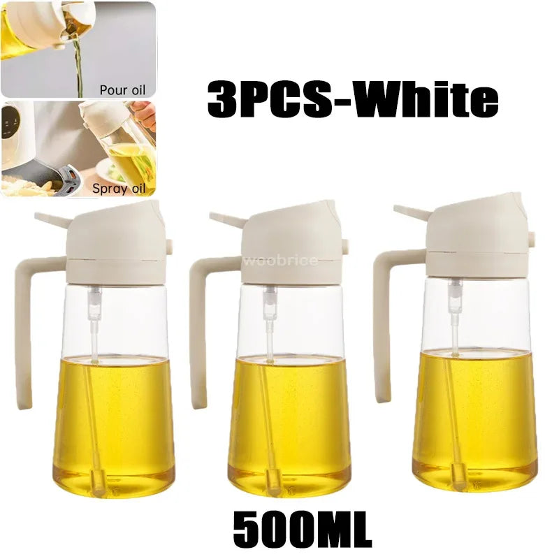 2in1 Kitchen Spray Oil Dispenser 500ml Oil  Sprayer Polisher for Air Fryer Salad Grilling Roasting Cooking Kitchen Acceesories