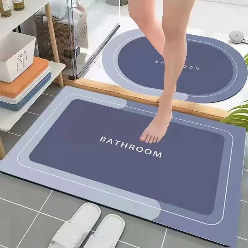 Diatomite Stone Bath Mat Diatomaceous Earth Bath Mat Rug Super Absorbent Non Slip 3.5MM Thickness Bathroom Mat Floor Bathtub Rug