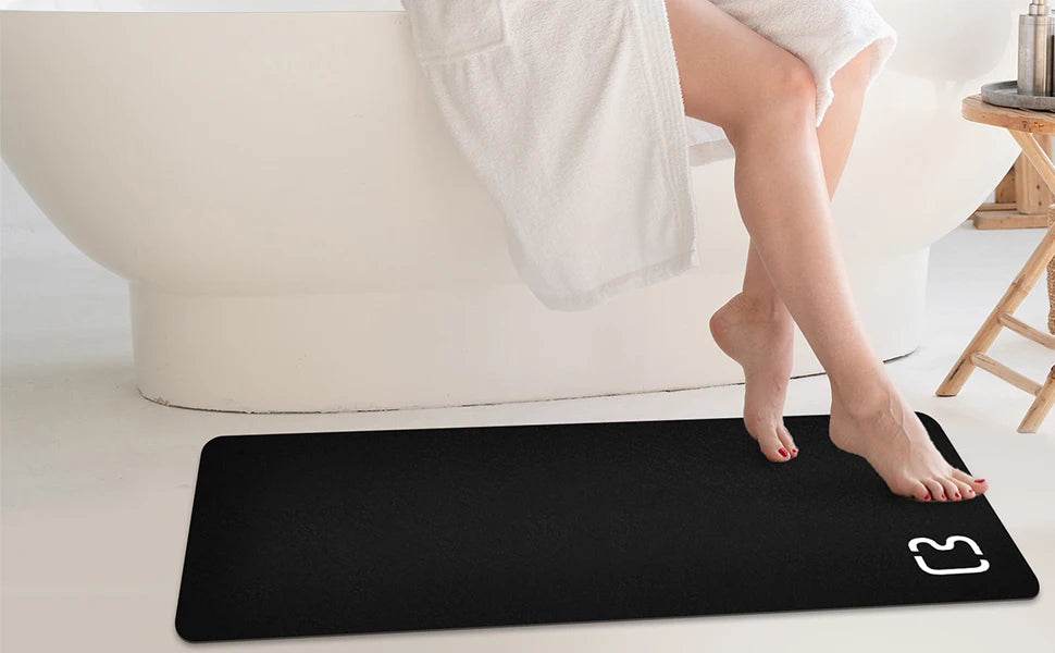 Diatomite Stone Bath Mat Diatomaceous Earth Bath Mat Rug Super Absorbent Non Slip 3.5MM Thickness Bathroom Mat Floor Bathtub Rug