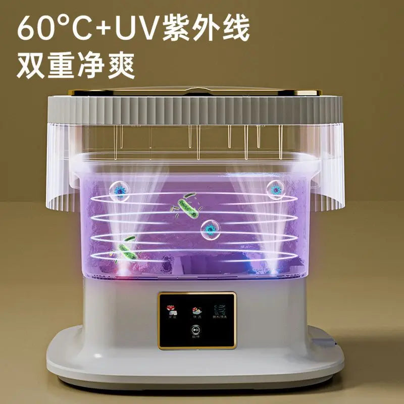 new Folding mini washing machine baby portable small elution integrated dormitory underwear special sock washing artifact 220V