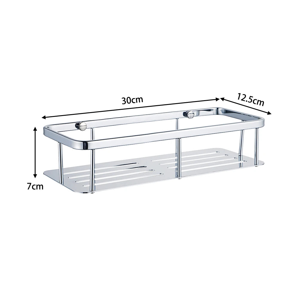 Stainless Steel Bathroom Storage Shelf Wall Mounted Shower Organizers Rack Corner Shampoo Holder Bath Hardwares Accessories