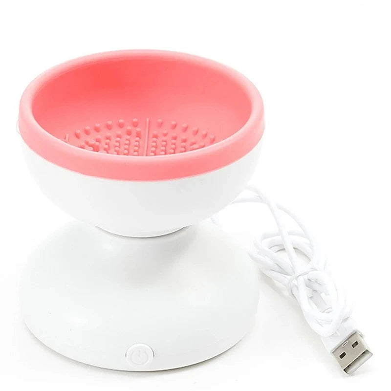 USB Plug Portable Electric Makeup Brush Cleaner Folding Powder Puff Cleaning Tool Makeup Brushes Automatic Washing Stand Device