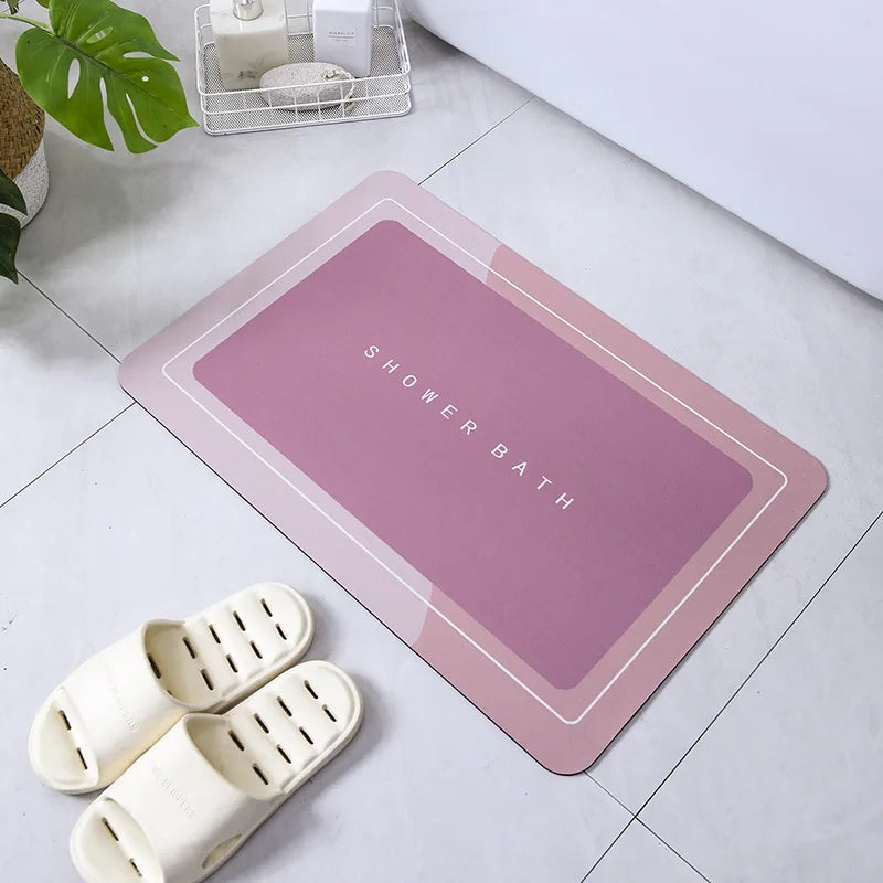 Diatomite Stone Bath Mat Diatomaceous Earth Bath Mat Rug Super Absorbent Non Slip 3.5MM Thickness Bathroom Mat Floor Bathtub Rug