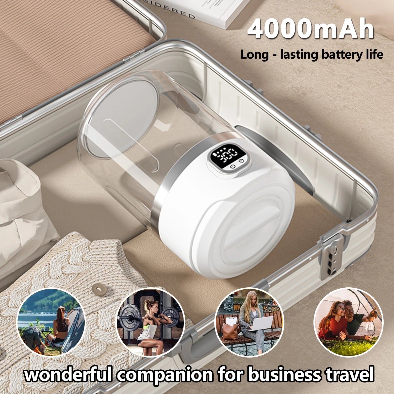 4000mAh Battery Fully Automatic Mini Portable Washing Machine which can wash underwear socks suitable for business tripsoutdoor