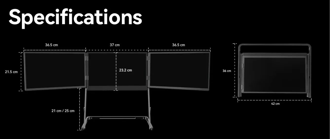 15.6” Portable Laptop Screen Extender – Dual/Triple/Quad 1080P IPS Monitor with Type-C & HDMI for Multi-Tasking 2025