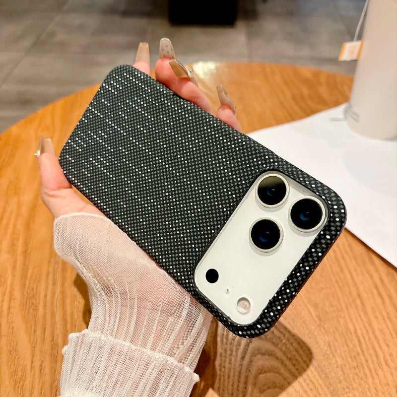 Luxury Carbon Fiber Mag Safe Case for iPhone 17 Series | Solid Color Wireless Charging Air Bumper Back Cover