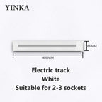 Track Socket Kitchen Wall Outlet with USB | FR/EU/US/UK Universal Standard Round Removable Adapter Plug – White