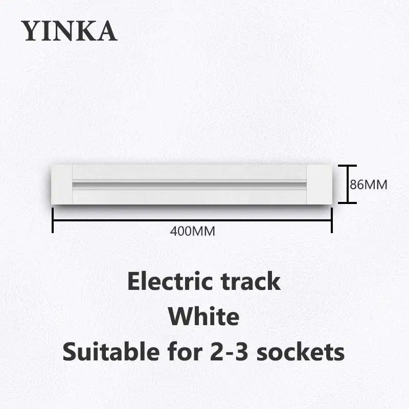Track Socket Kitchen Wall Outlet with USB | FR/EU/US/UK Universal Standard Round Removable Adapter Plug – White