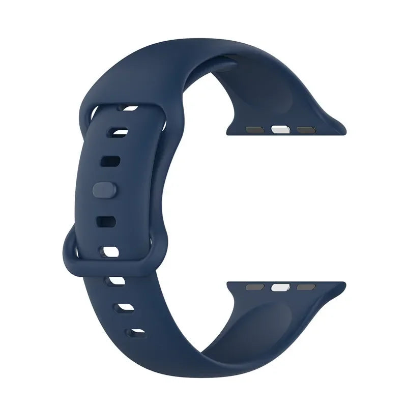 Silicone Strap for Apple Watch Series 9 8 7 6 5 4 3 SE (38mm 40mm 41mm 42mm 44mm 45mm 49mm) – Soft Rubber Sport Band for Men, Women & Kids – Compatible with W26 W37 W46 W56 FK88 IWO7 Pro Max Plus Smartwatch