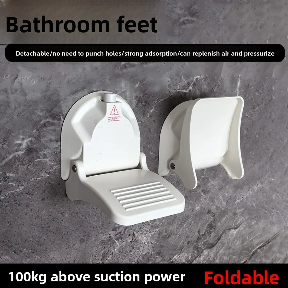 Bathroom suction cup foot pedal new product, bathroom bath foot pedal, home bathroom footstool board, tripod suction cup