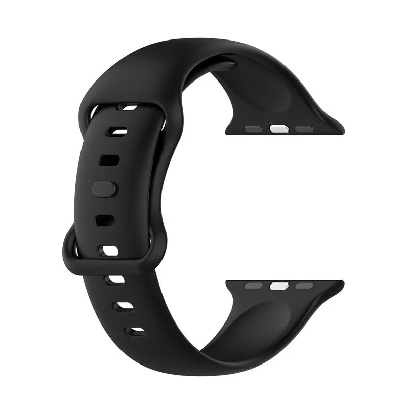 Silicone Strap for Apple Watch Series 9 8 7 6 5 4 3 SE (38mm 40mm 41mm 42mm 44mm 45mm 49mm) – Soft Rubber Sport Band for Men, Women & Kids – Compatible with W26 W37 W46 W56 FK88 IWO7 Pro Max Plus Smartwatch