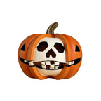 Resin Halloween Pumpkin Figurine Scary Realistic Pumpkin Skeleton Statue Orange Mini Halloween Ornaments Halloween Party