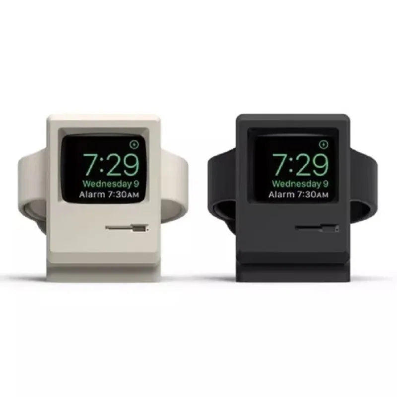 Simple Stand For Apple Watch 8-1 Charging Stand Retro Apple Watch Silicone Wireless Charging Simple Stand Home Bedside Base