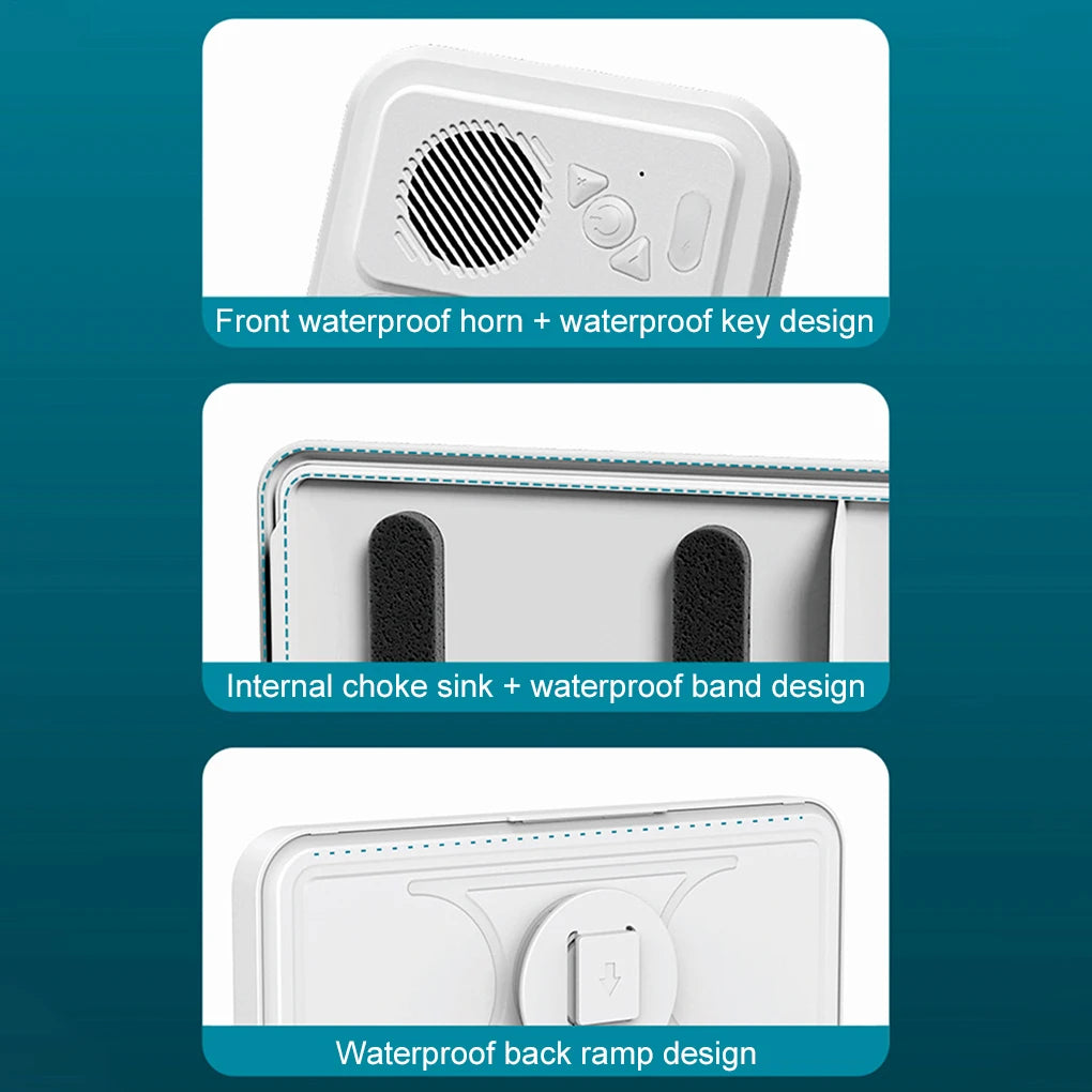 Waterproof Shower Phone Holder with Bluetooth Speaker – 360° Rotation Anti-Fog Wall Mount for 4–6.9” Phones 2025