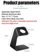 Portable Aluminum Alloy Desktop Watch Charging Stand Anti-slip Charging Dock For Apple Watch 9/8/7/6/5/4/3/2/1 Generation