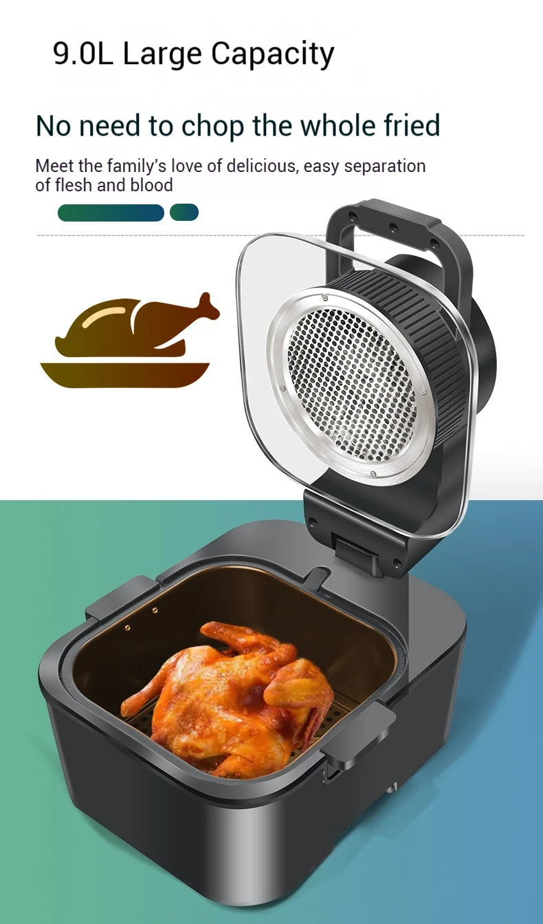 9L Smart Air Fryer with Large Capacity – Multi-Functional Touch Screen, Non-Stick Inner Pot, Oil-Free Cooking Oven 2025