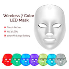 Wireless 7 Colors LED Face Beauty Machine Photon Facial Neck Skin Tighten Rejuvenation Facial Neck Mask