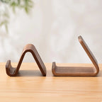 Multifunctional Solid Wood Phone Holder Front Desk Business Card Display Rack Creative Home Office Desktop Decoration