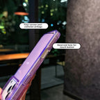Transparent Glitter Protective Case for iPhone 17 | Sparkly Shockproof Cover in Black & Purple