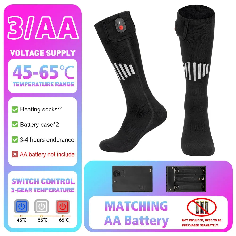 Heated Socks Winter Warm Snowmobile Skiing Heated Socks Rechargeable Outdoor Sport Thermal Heated Foot Warmer Ski Sports