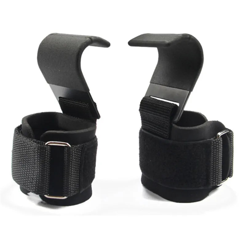 Weight Lifting Hook Grips With Wrist Wraps Hand-Bar Wrist Strap Gym Fitness Hook Weight Strap Pull-Ups Power Lifting Gloves