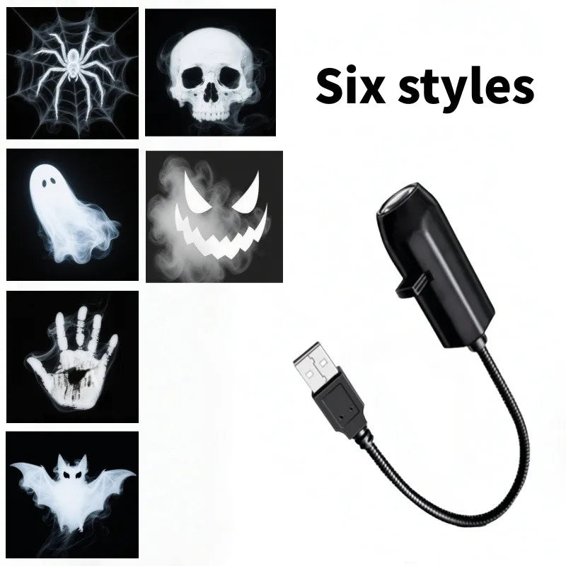 Halloween USB Projector Light – Ghost & Skull LED Lamp for Spooky Room, Wall, Ceiling & Window Decor 2025