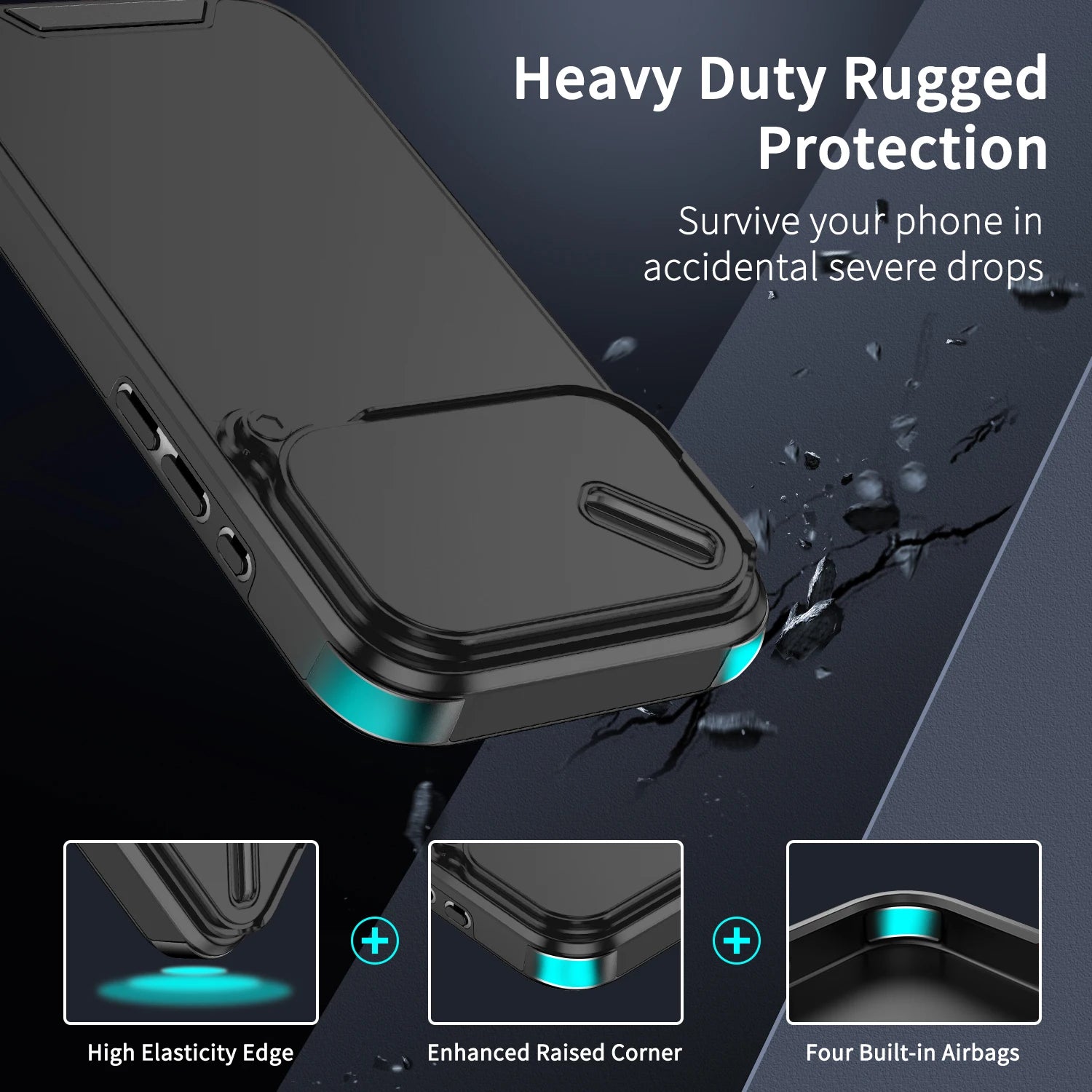 Slide Camera Lens Protection Case for iPhone 17 Series | Durable Shockproof Phone Cover with Lens Guard