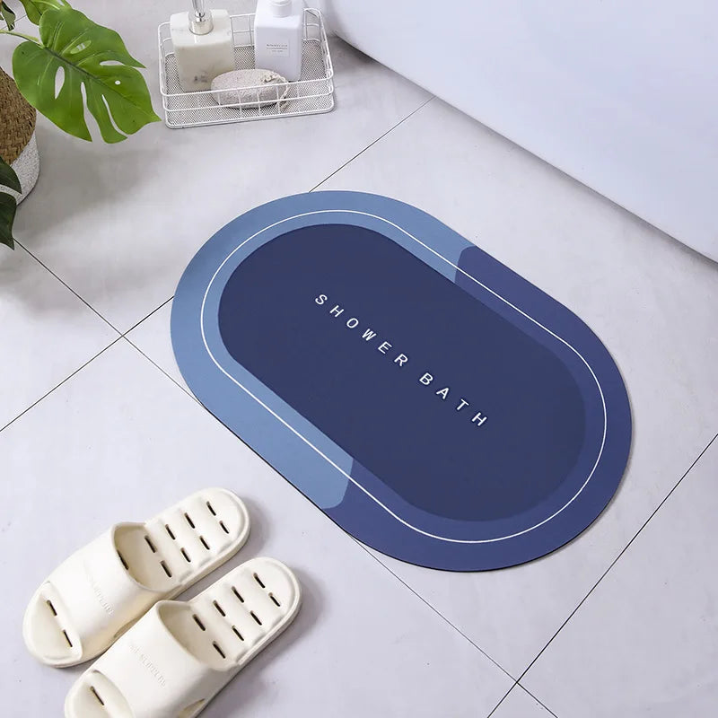Diatomite Stone Bath Mat Diatomaceous Earth Bath Mat Rug Super Absorbent Non Slip 3.5MM Thickness Bathroom Mat Floor Bathtub Rug