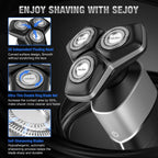 Sejoy 5-in-1 Electric Razor for Men – Rechargeable Beard Trimmer & Shaver, Wet & Dry Grooming Kit with Lithium Battery, Portable Rotary Shaver with 5 Attachments