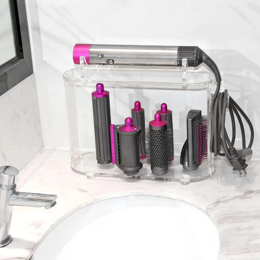 Holder Compatible with Dyson Airwrap Styler Accessories Acrylic 6 Holes Countertop Organizer Stand Desktop for Bathroom