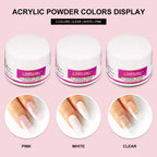 Limegirl Acrylic Powder & Liquid Monomer Nail Art Kit – Crystal Glitter Set