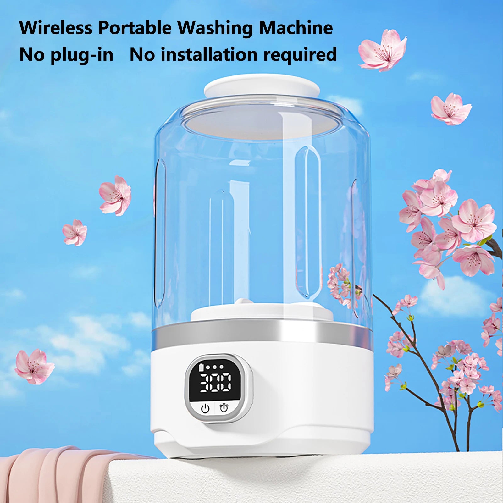 4000mAh Battery Fully Automatic Mini Portable Washing Machine which can wash underwear socks suitable for business tripsoutdoor