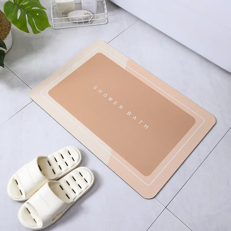 Diatomite Stone Bath Mat Diatomaceous Earth Bath Mat Rug Super Absorbent Non Slip 3.5MM Thickness Bathroom Mat Floor Bathtub Rug