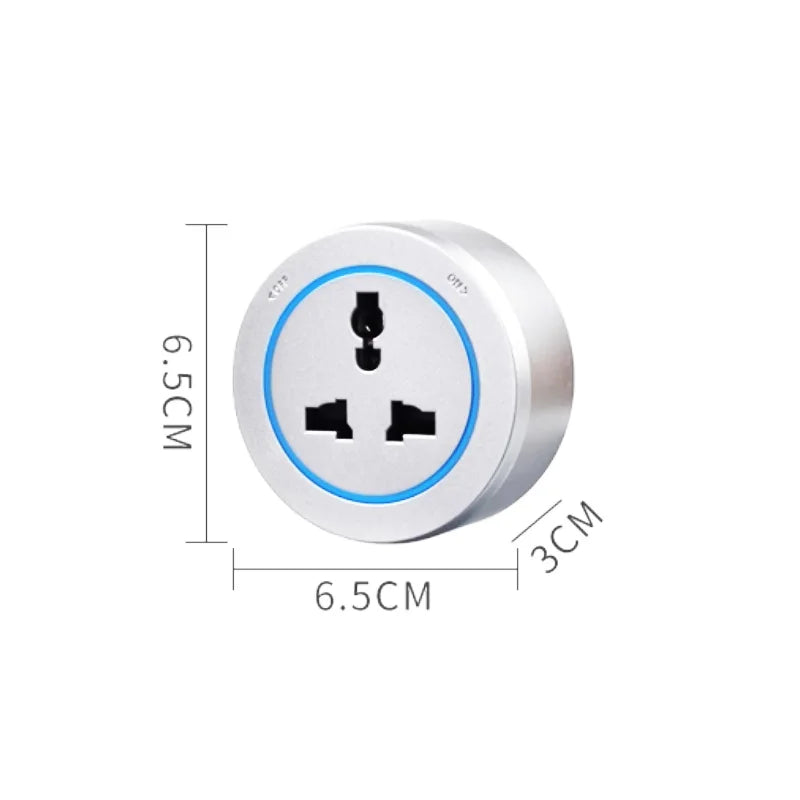 Track Socket Kitchen Wall Outlet with USB | FR/EU/US/UK Universal Standard Round Removable Adapter Plug – White