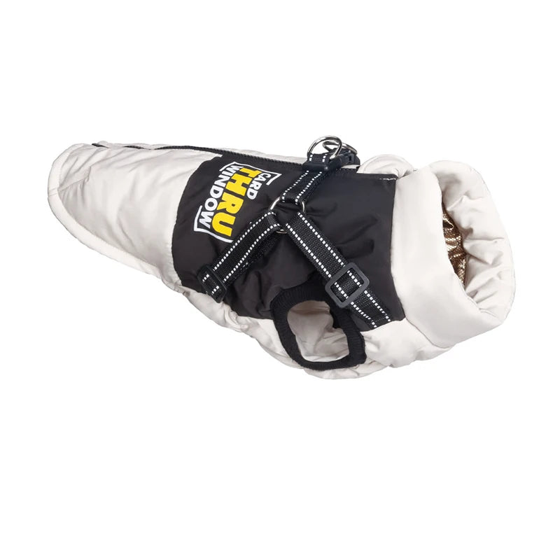 Dog Coat for Small Dogs Waterproof Dog Winter Jacket with Harness Puppy Cold Weather Coats Reflective Pet Vest with ZipperFleece