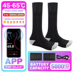 Winter Heated Socks 5000mAh Thermal Socks Women Men Heating Foot Warmer Electric Heating Socks Hiking Ski Warm Outdoor Sports