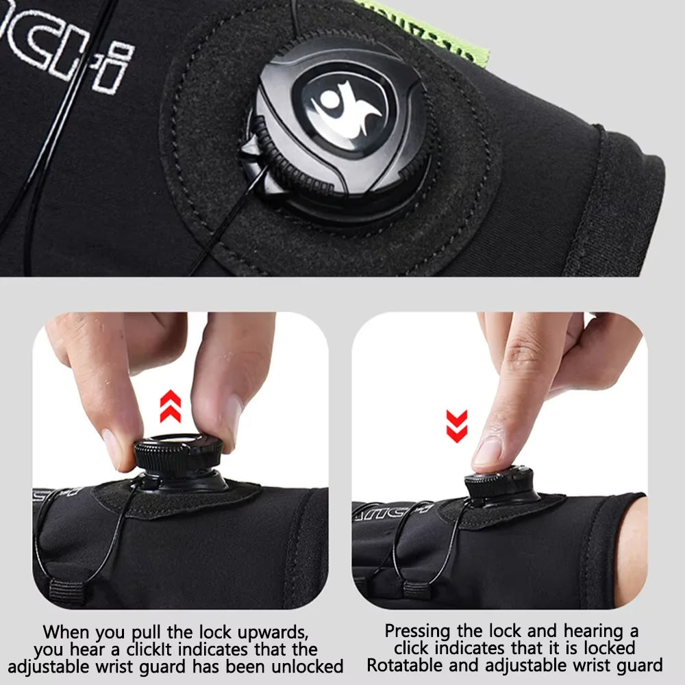NEWBOLER Winter Cycling Gloves Warm Fleece Windproof Full Finger Gloves Touch Screen Anti-slip Adjustable Buckle Men Bike Gloves