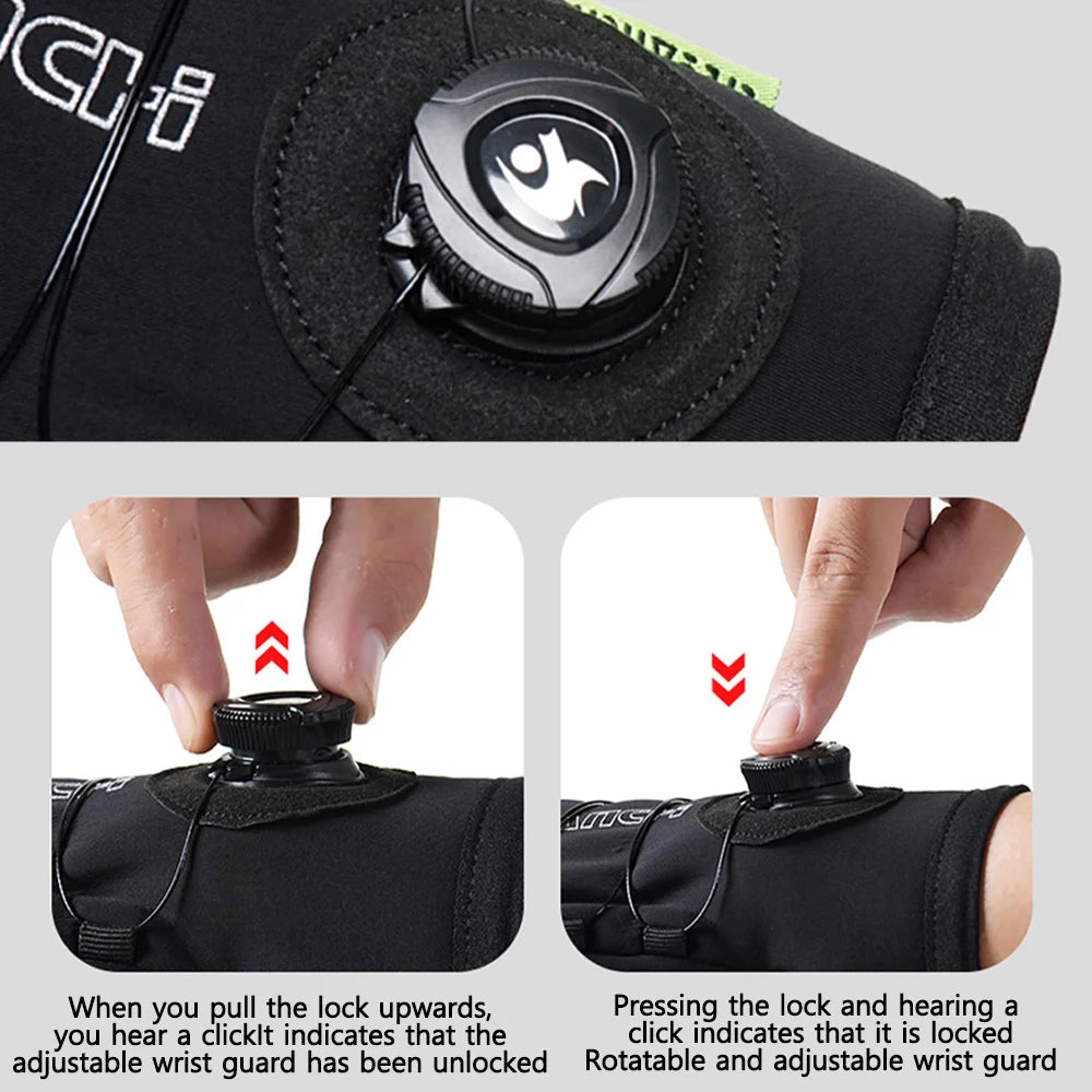 NEWBOLER Winter Cycling Gloves Warm Fleece Windproof Full Finger Gloves Touch Screen Anti-slip Adjustable Buckle Men Bike Gloves