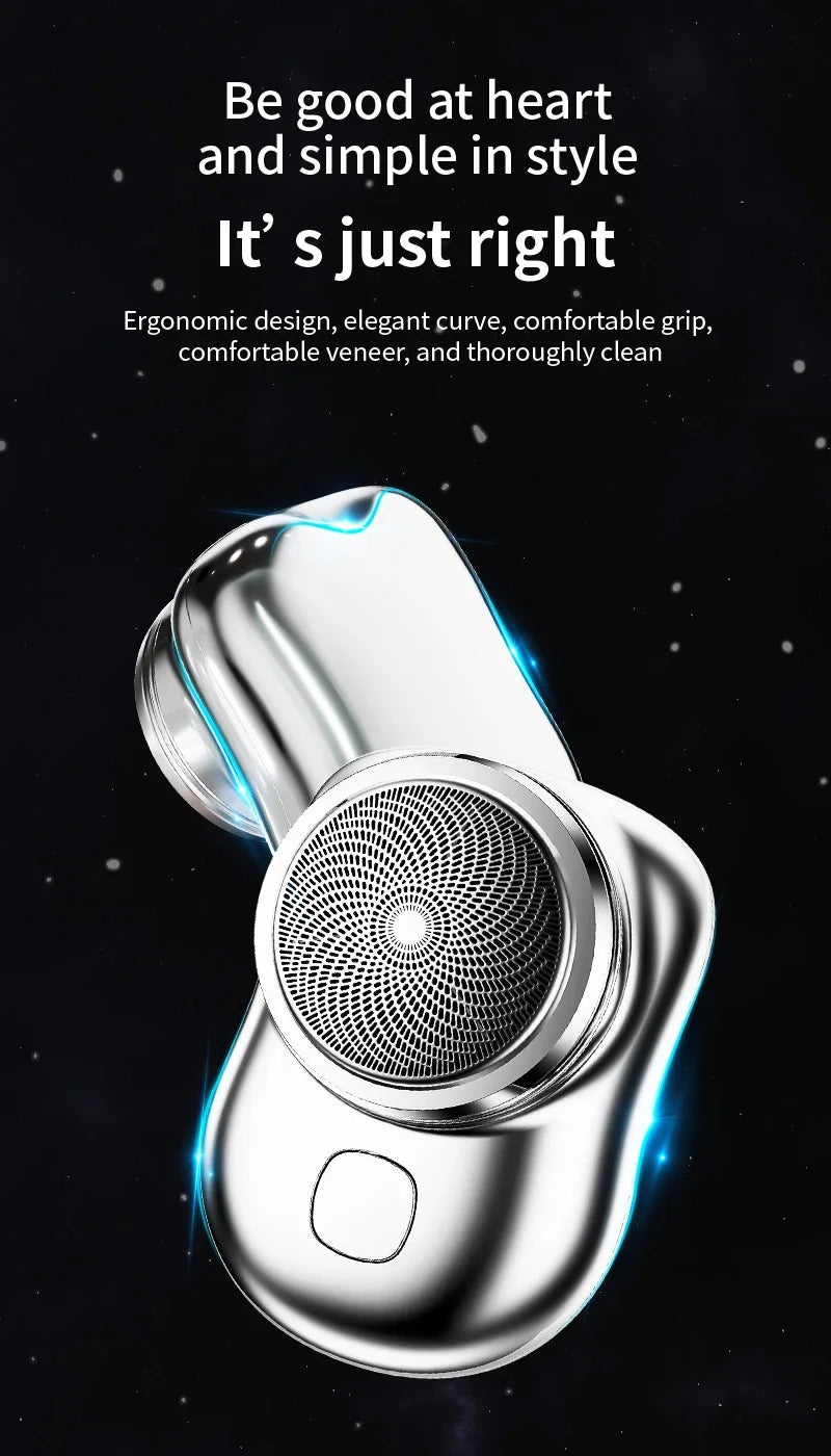 RESUXI Men’s Mini Electric Razor – Wet & Dry Rechargeable Shaver, Portable Pocket Rotary Beard Trimmer with Fast Charging
