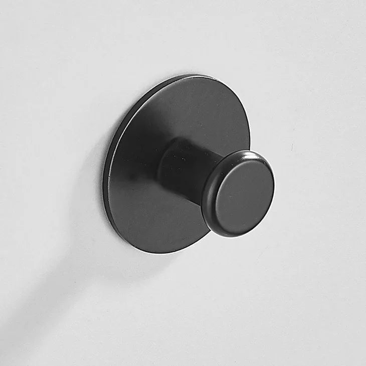 Black Stainless Steel Wall Mounted Hook Hotel Bathroom Coat Hook Home Use Sticky Hook Origin China Mainland AE Stock