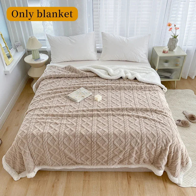 Sherpa Weighted Blanket Soft Warm And Thickened Calm Blanket For Sofa Car Blanket Office Lunch Shawl Air Condition Blanket Gift