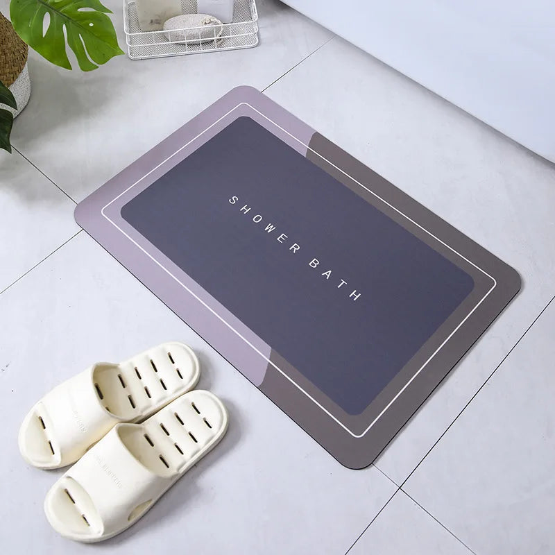 Diatomite Stone Bath Mat Diatomaceous Earth Bath Mat Rug Super Absorbent Non Slip 3.5MM Thickness Bathroom Mat Floor Bathtub Rug