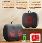 Neck Massage Pillow Shoulder Neck Massager Full Body Warming Kneading Home Car Waist Cushion Gift