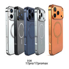 High End Magnetic Original Color Backplate Phone Case, For IPhone 17 Pro 17 Promax Metal Frame Anti Drop Protection Hard Case