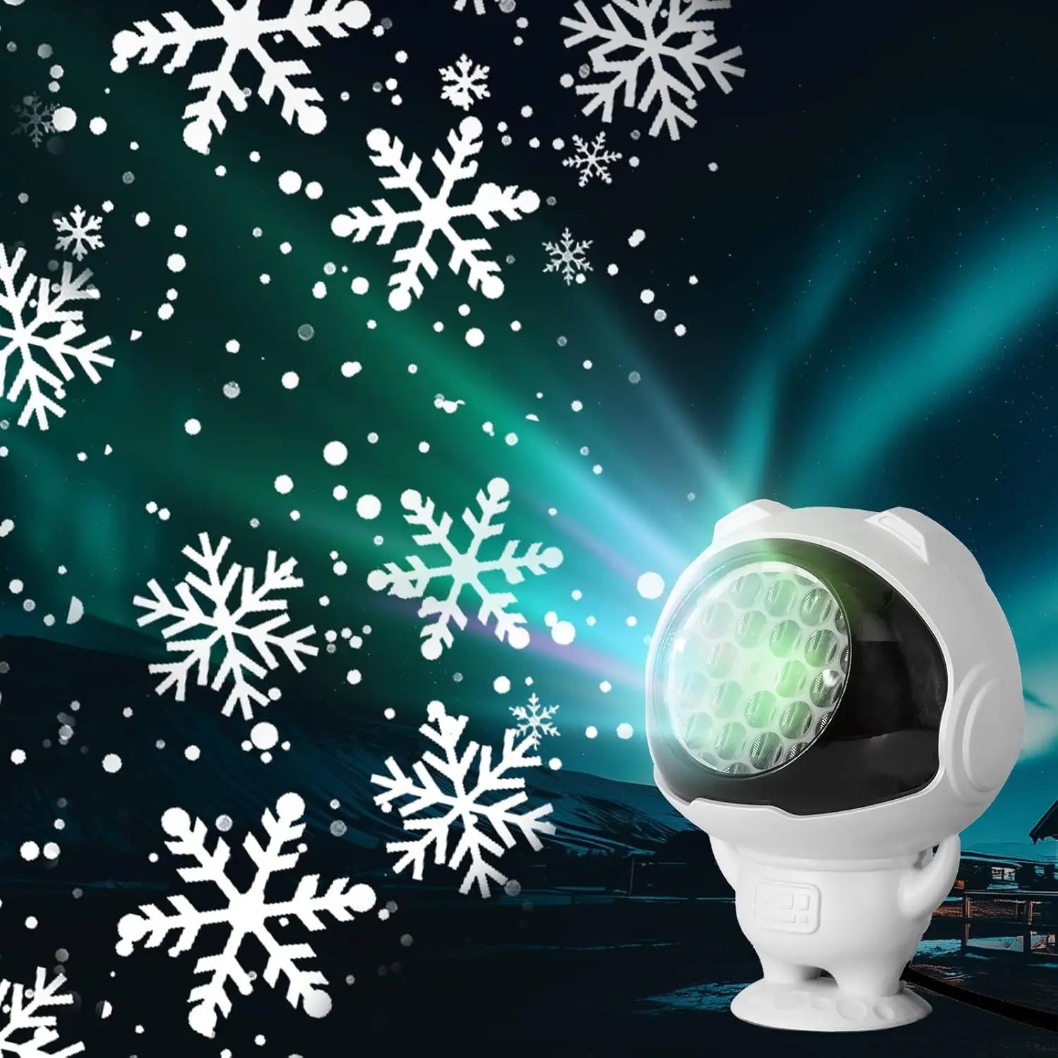 16-pattern Astronaut Christmas Pattern Light, 5V Snowflake Halloween Projection Light, Decorative Christmas Spotlight
