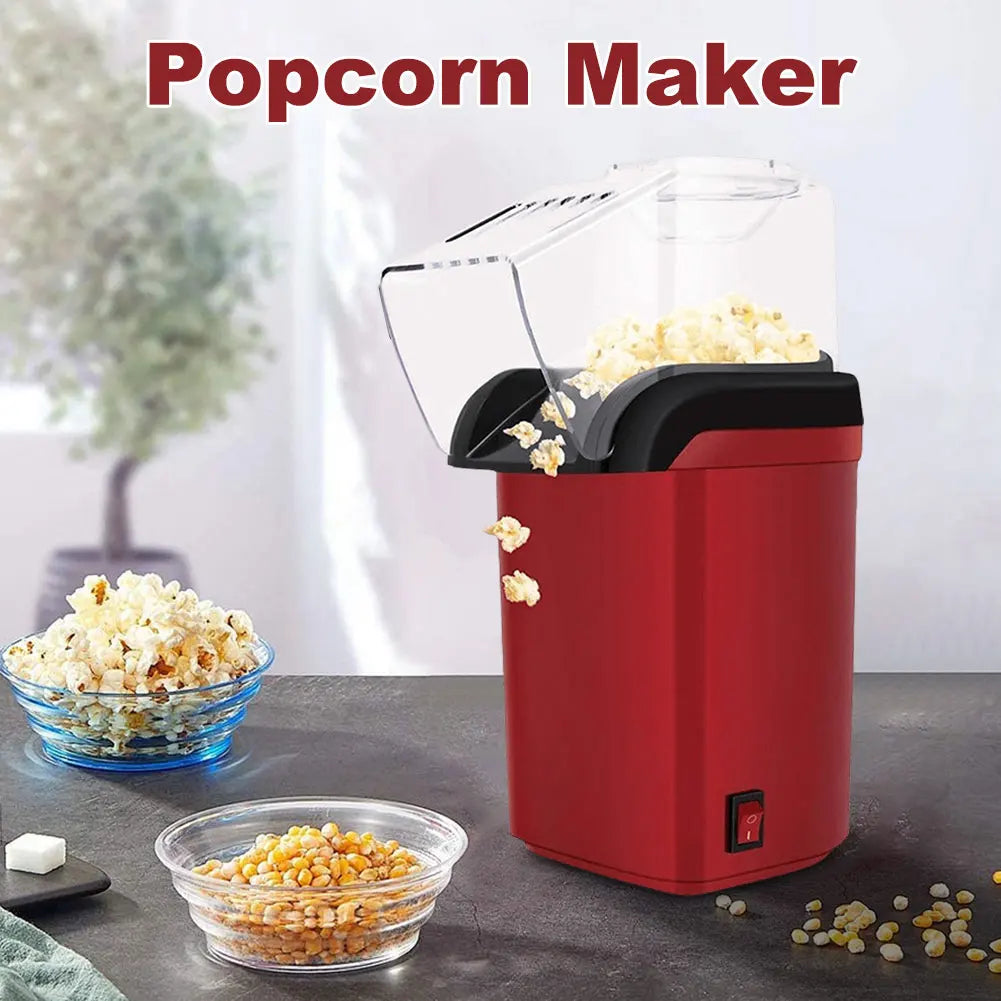 Mini Electric Popcorn Machine – 1200W Automatic Hot Air Popper for Home & Kitchen Movie Nights 2025